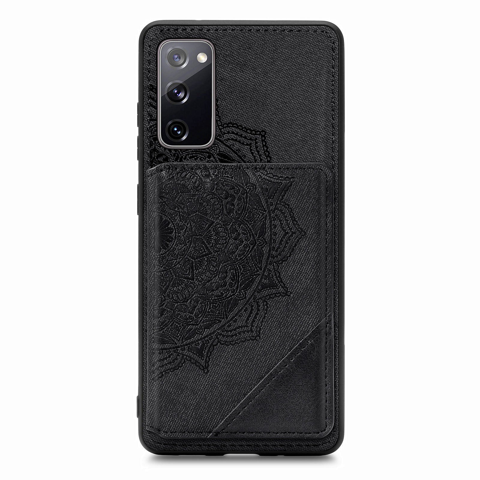 Mandala Flower Pattern PU Leather+TPU Flip Wallet Phone Case for Samsung Galaxy S20 FE 4G/FE 5G/S20 Lite/S20 FE 2022  - Black