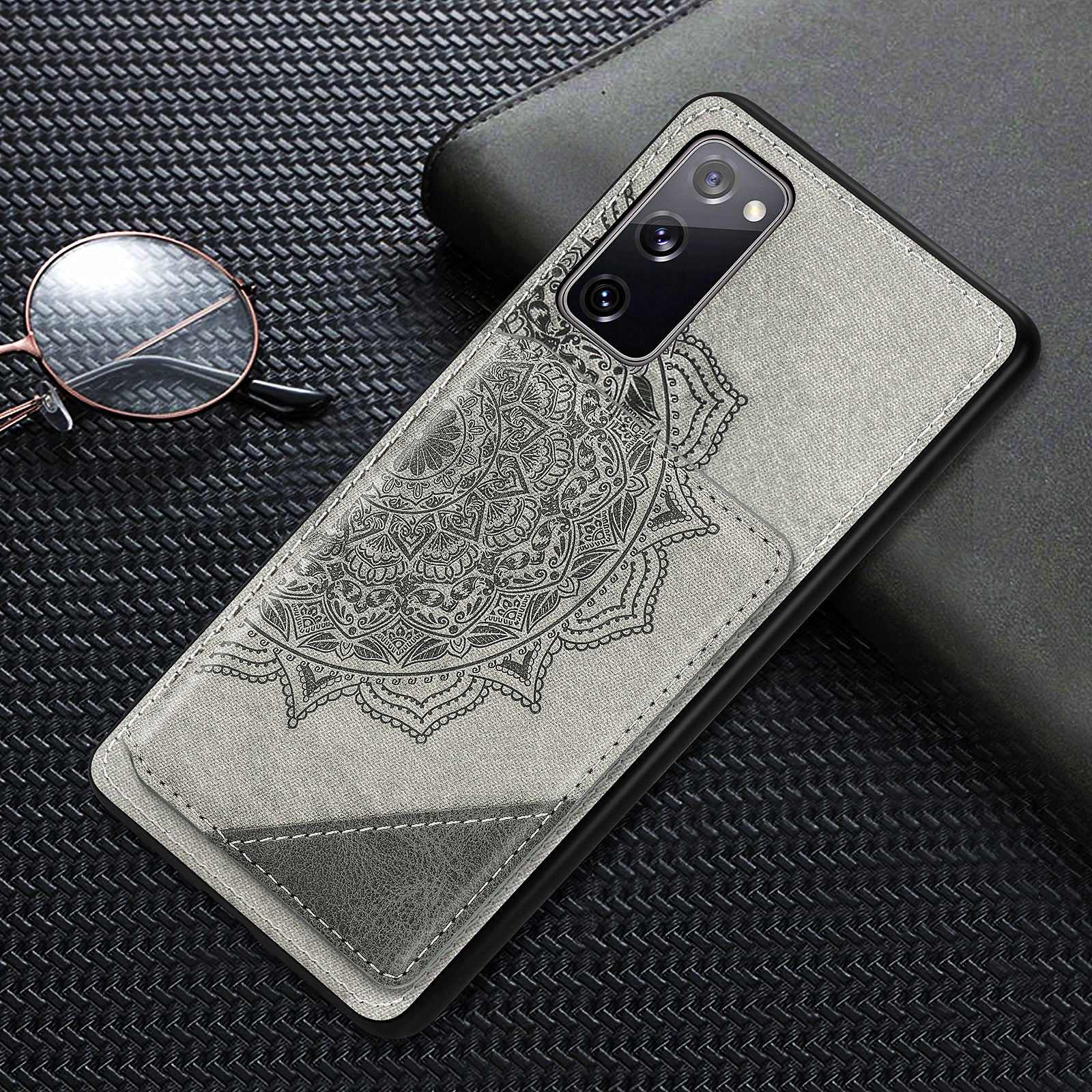 Mandala Flower Pattern PU Leather+TPU Flip Wallet Phone Case for Samsung Galaxy S20 FE 4G/FE 5G/S20 Lite/S20 FE 2022  - Grey