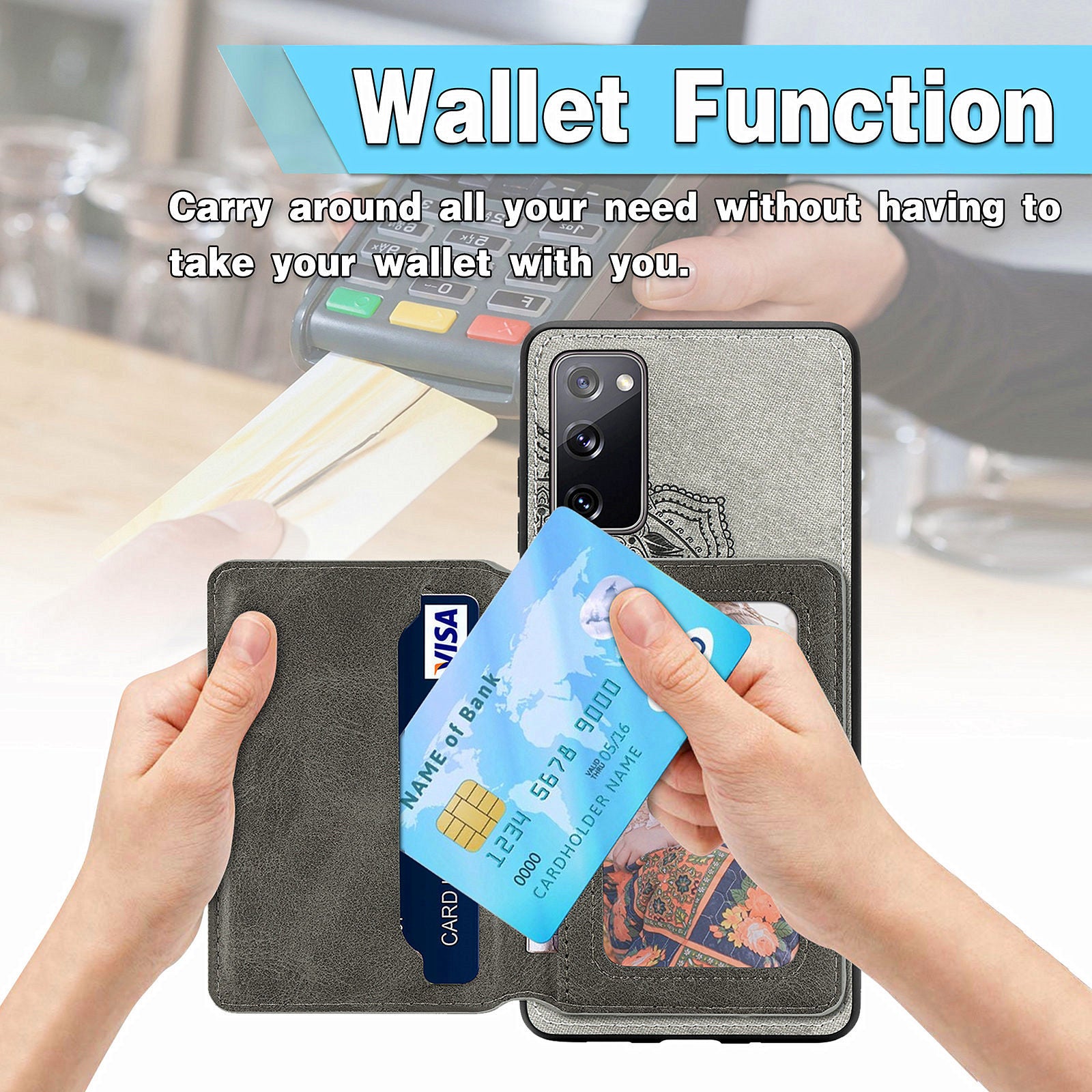 Mandala Flower Pattern PU Leather+TPU Flip Wallet Phone Case for Samsung Galaxy S20 FE 4G/FE 5G/S20 Lite/S20 FE 2022  - Grey