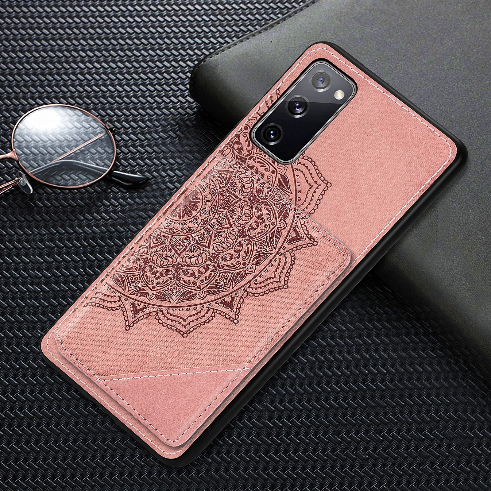 Mandala Flower Pattern PU Leather+TPU Flip Wallet Phone Case for Samsung Galaxy S20 FE 4G/FE 5G/S20 Lite/S20 FE 2022  - Pink