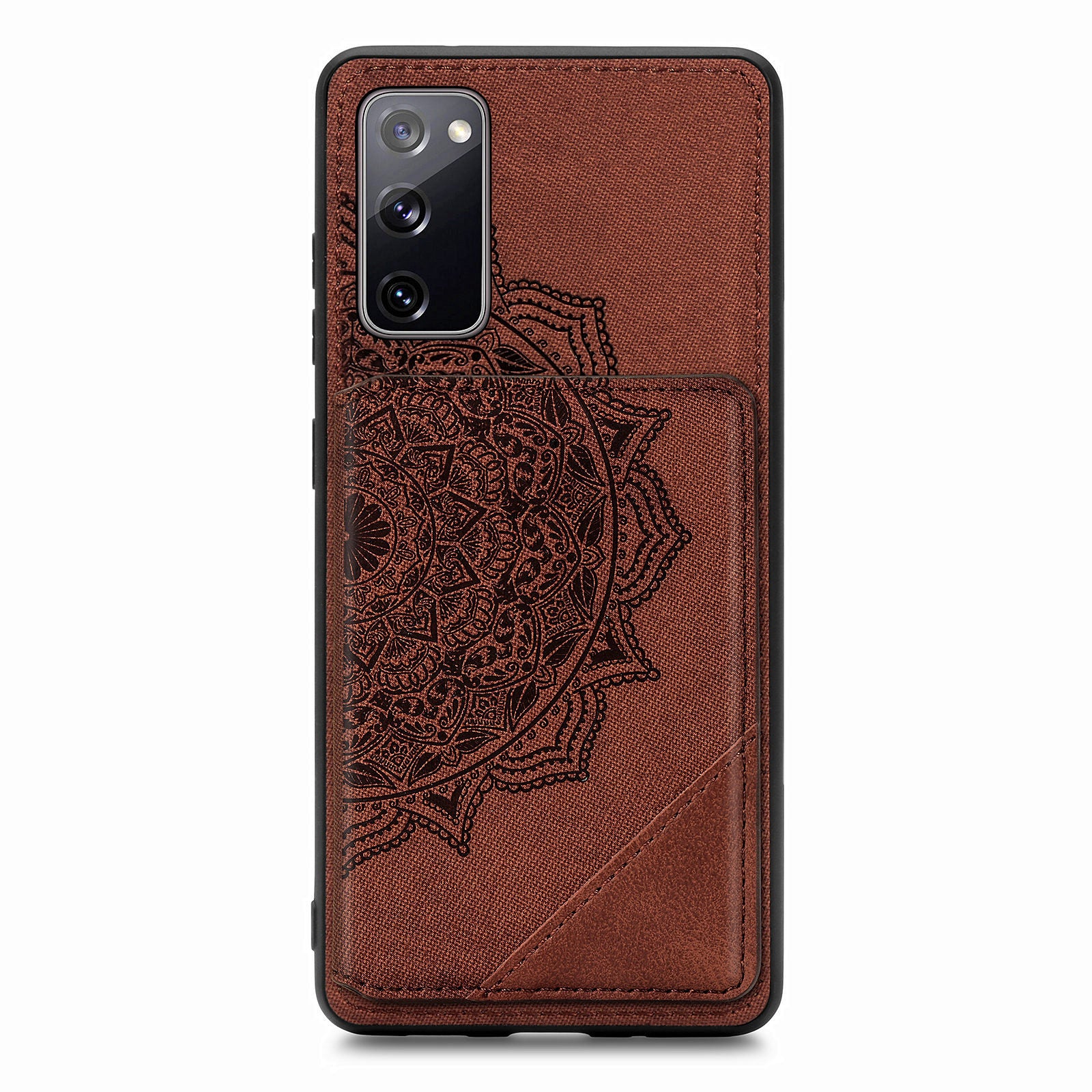 Mandala Flower Pattern PU Leather+TPU Flip Wallet Phone Case for Samsung Galaxy S20 FE 4G/FE 5G/S20 Lite/S20 FE 2022  - Brown