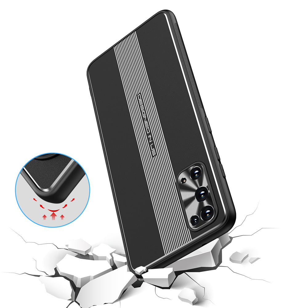 [Built-in Magnet Sheet] Shock-Absorbed Full Protection TPU + Metal Hybrid Protective Case for Samsung Galaxy S20 4G/S20 5G - Black