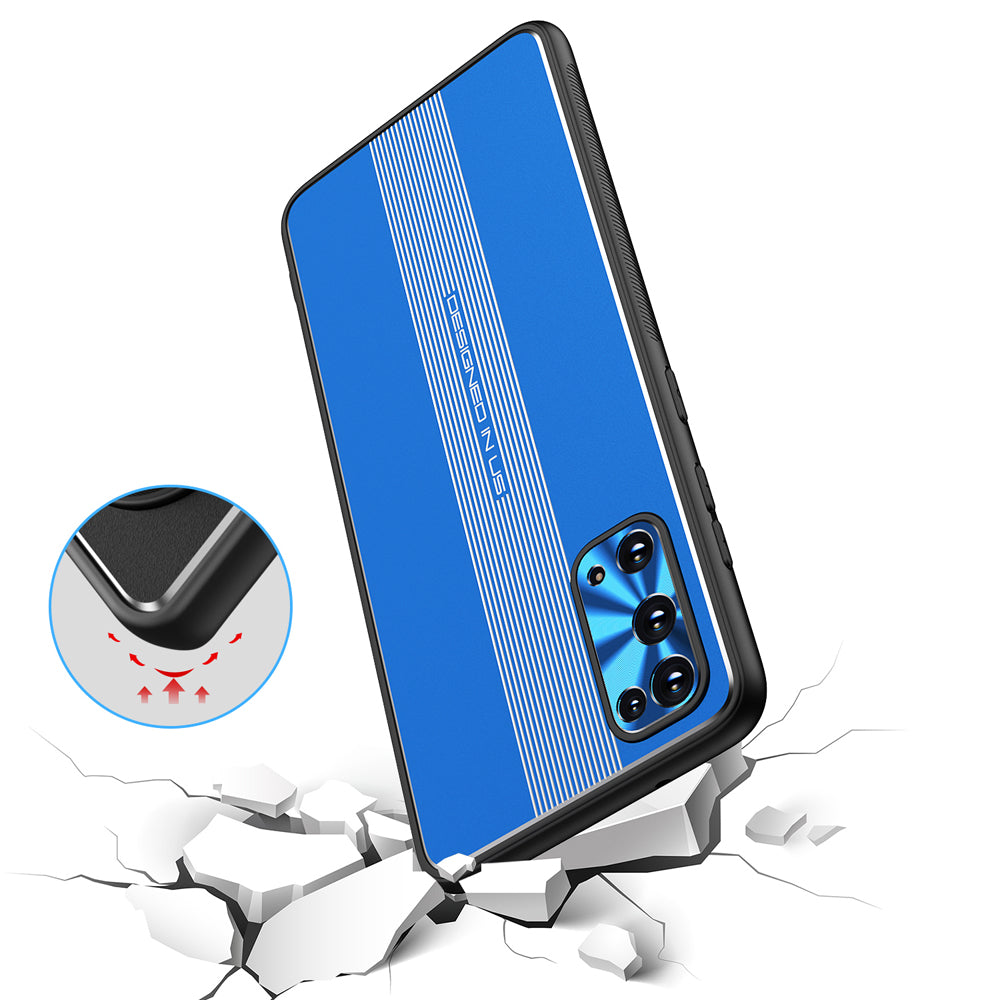 [Built-in Magnet Sheet] Shock-Absorbed Full Protection TPU + Metal Hybrid Protective Case for Samsung Galaxy S20 4G/S20 5G - Blue