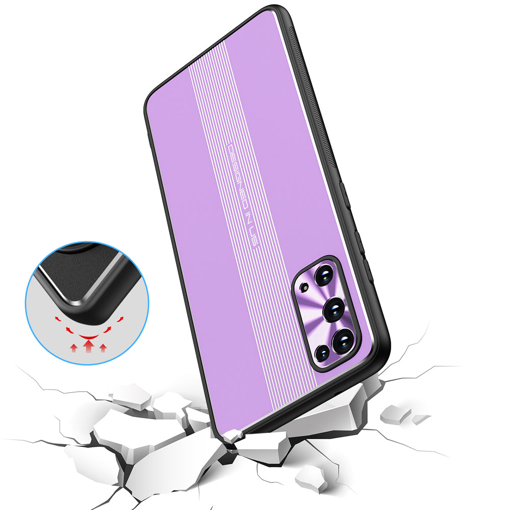 [Built-in Magnet Sheet] Shock-Absorbed Full Protection TPU + Metal Hybrid Protective Case for Samsung Galaxy S20 4G/S20 5G - Purple