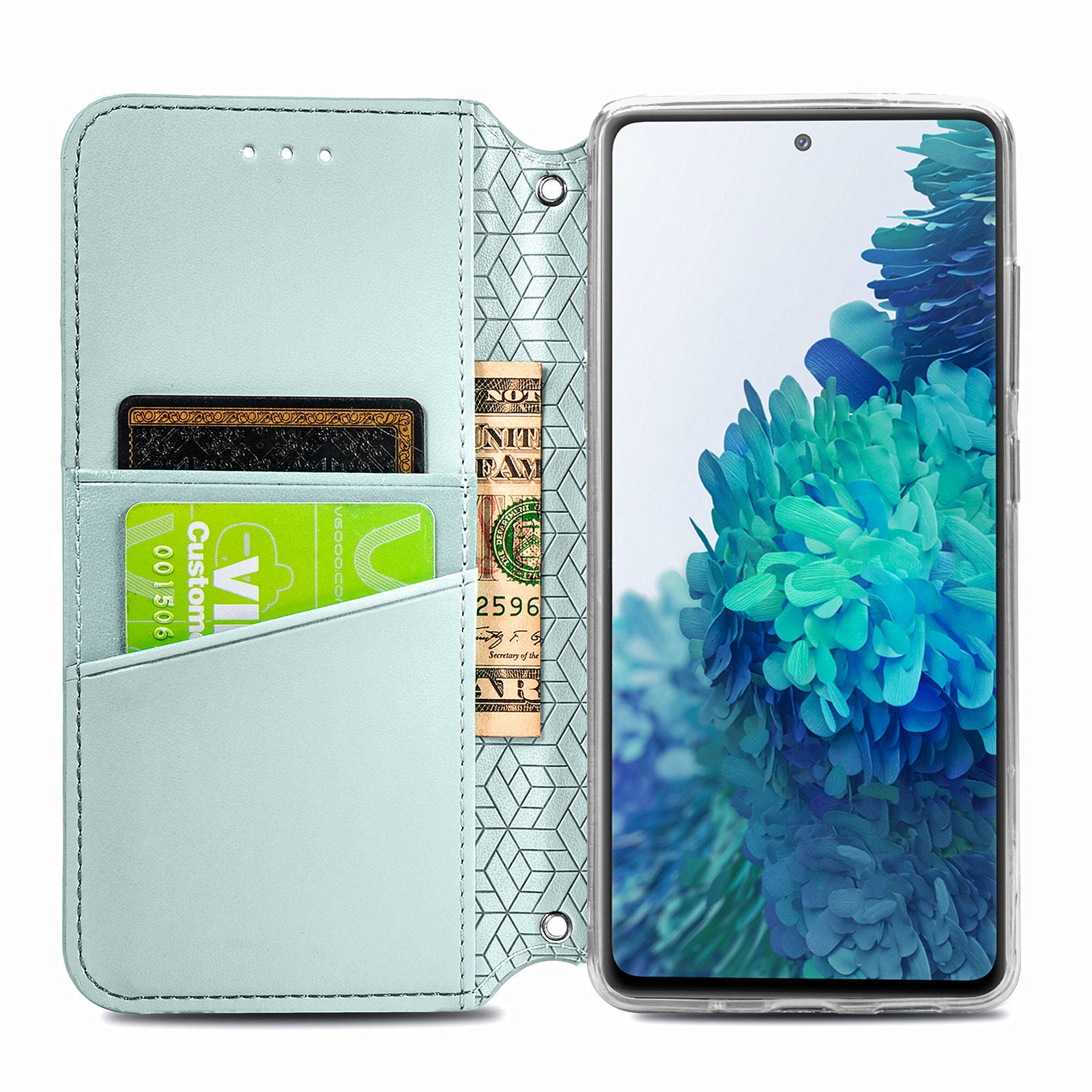 Stand Wallet Design Imprinted Mandala Flower Pattern Auto-absorbed PU Leather Case for Samsung Galaxy S20 FE 4G/FE 5G/S20 Lite/S20 FE 2022  - Grey