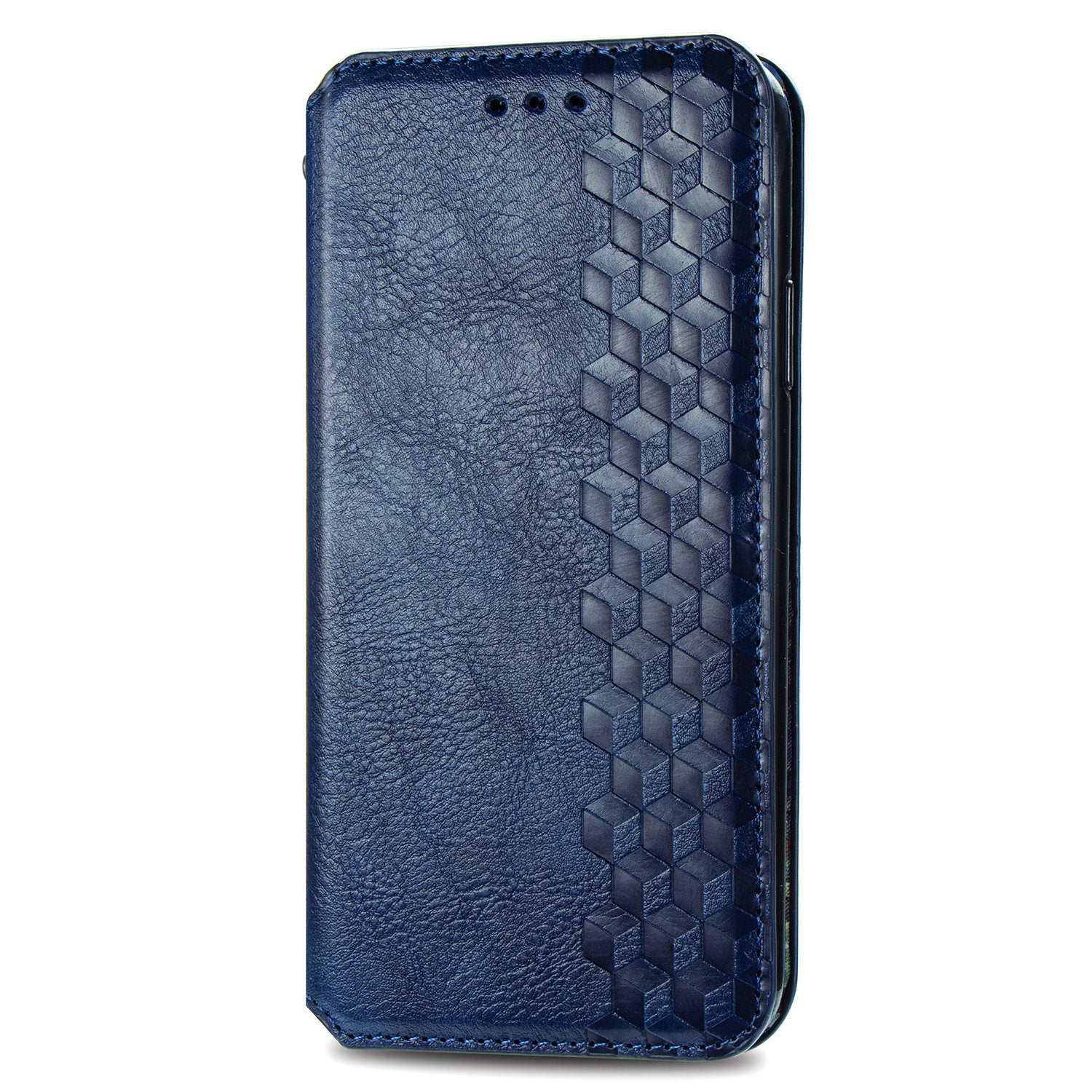 Fashionable Auto-absorbed Rhombus Texture PU Leather Wallet Phone Cover for Samsung Galaxy S20 4G/S20 5G - Blue