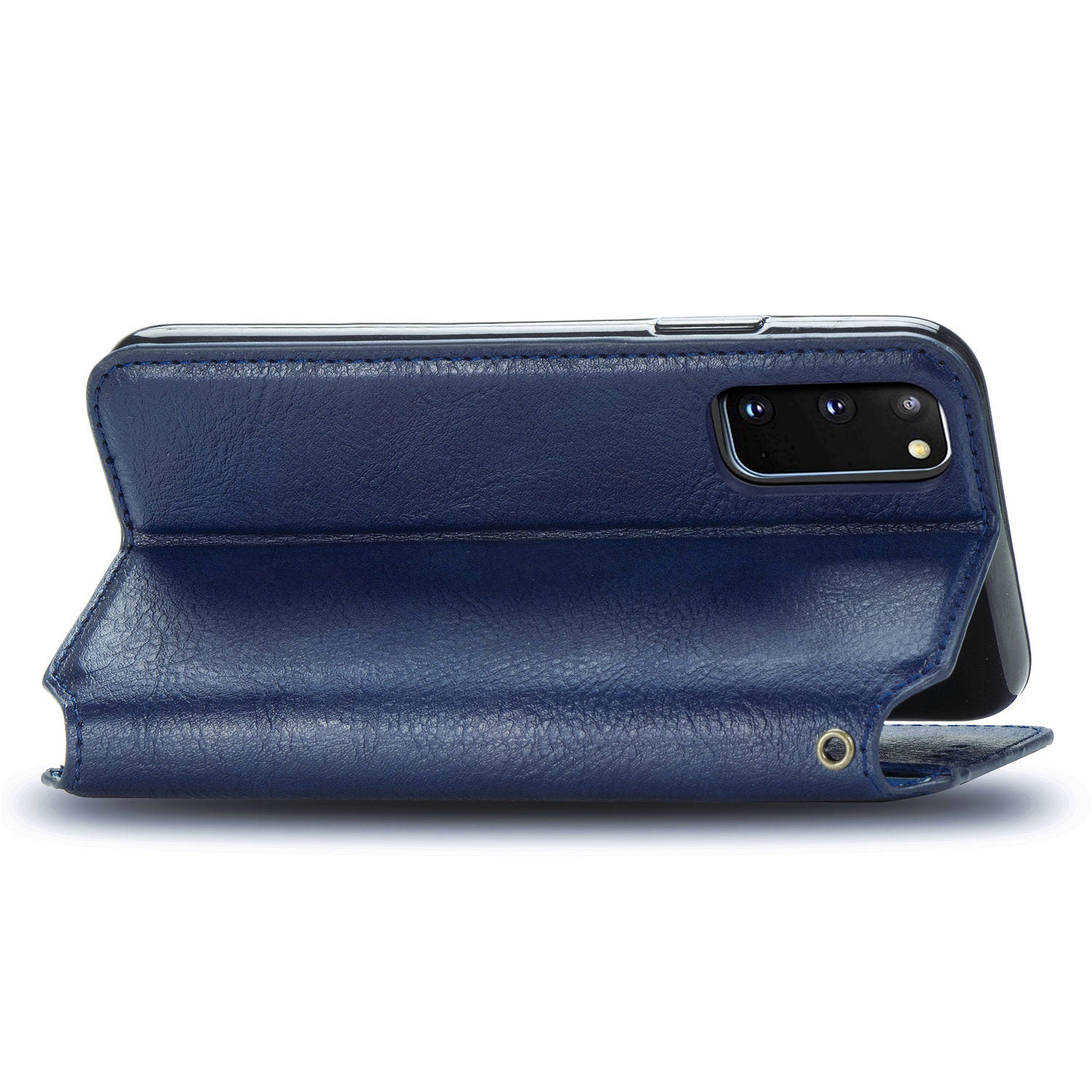 Fashionable Auto-absorbed Rhombus Texture PU Leather Wallet Phone Cover for Samsung Galaxy S20 4G/S20 5G - Blue