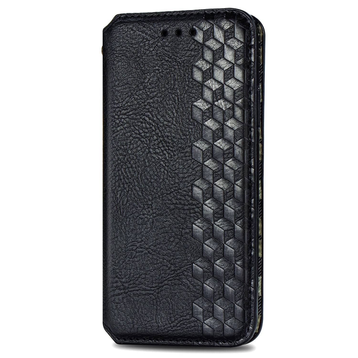 Fashionable Auto-absorbed Rhombus Texture PU Leather Wallet Phone Cover for Samsung Galaxy S20 4G/S20 5G - Black