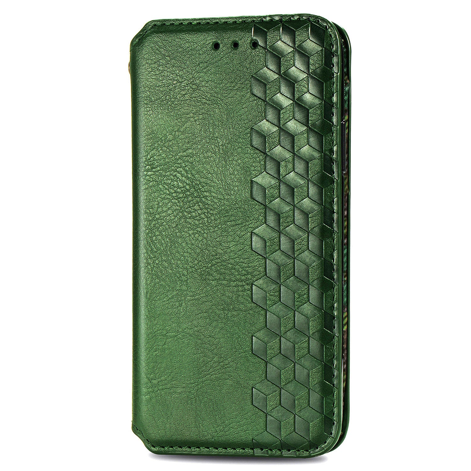 Fashionable Auto-absorbed Rhombus Texture PU Leather Wallet Phone Cover for Samsung Galaxy S20 4G/S20 5G - Green