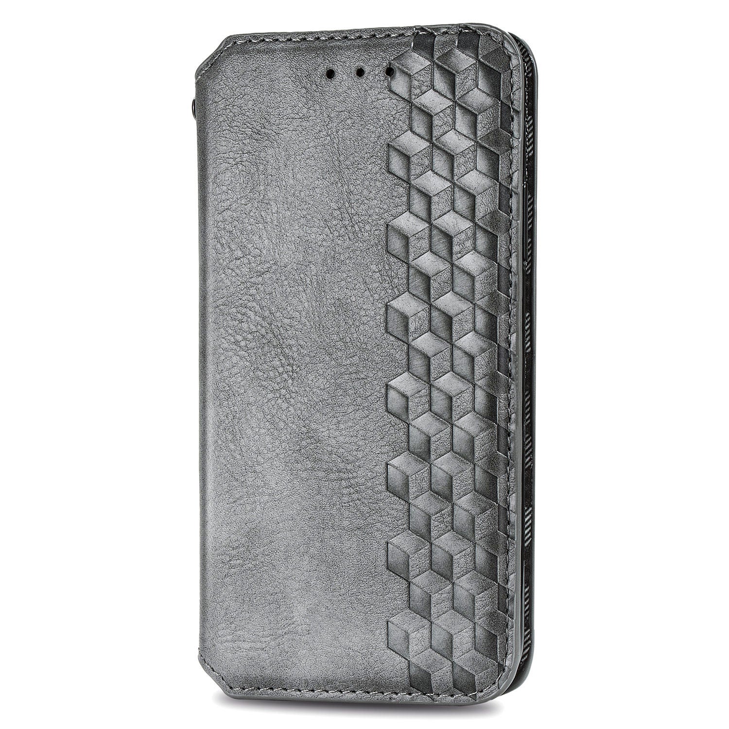 Fashionable Auto-absorbed Rhombus Texture PU Leather Wallet Phone Cover for Samsung Galaxy S20 4G/S20 5G - Grey