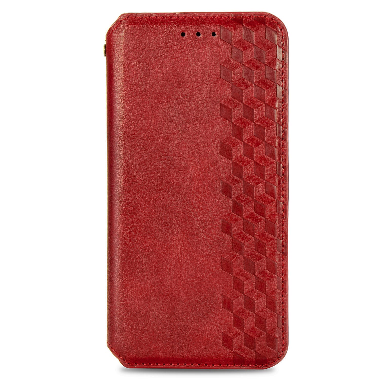 Fashionable Auto-absorbed Rhombus Texture PU Leather Wallet Phone Cover for Samsung Galaxy S20 4G/S20 5G - Red