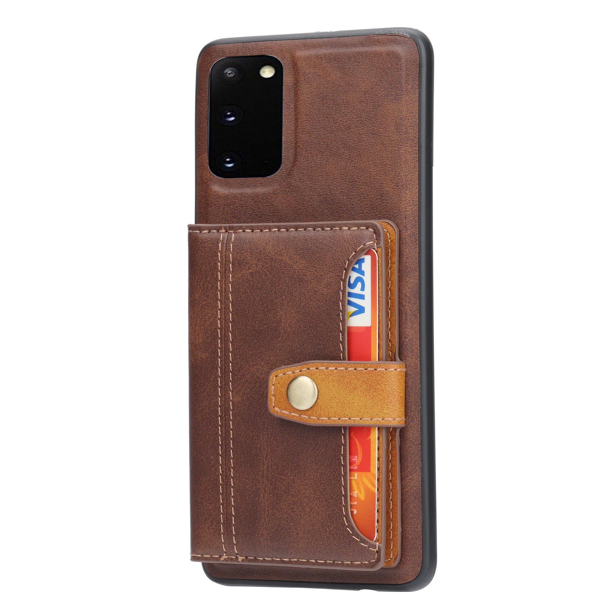 PU Leather Coated TPU Case [Card Slots] [Kickstand] for Samsung Galaxy S20 FE 4G/FE 5G/S20 Lite/S20 FE 2022  - Brown