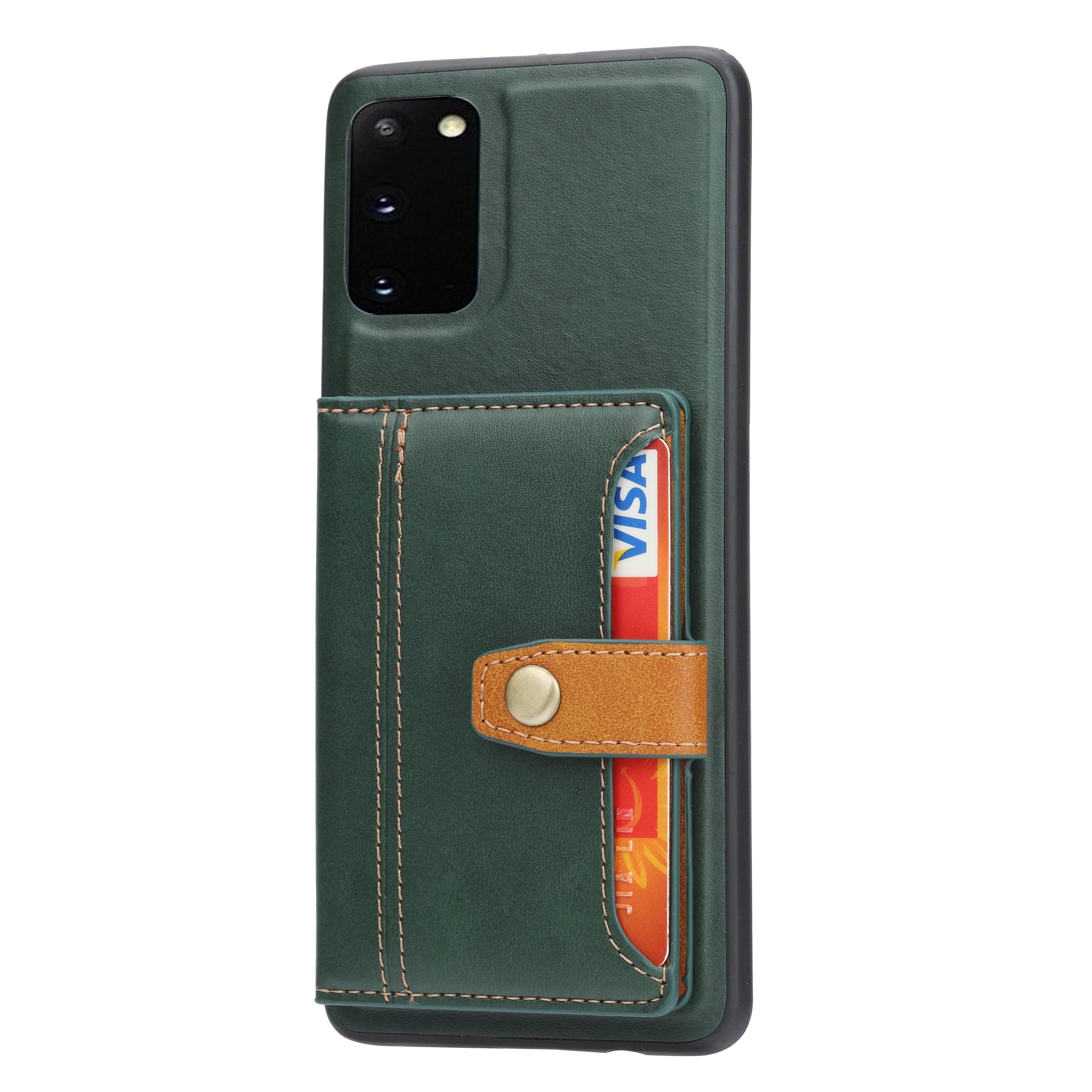 PU Leather Coated TPU Case [Card Slots] [Kickstand] for Samsung Galaxy S20 FE 4G/FE 5G/S20 Lite/S20 FE 2022  - Green