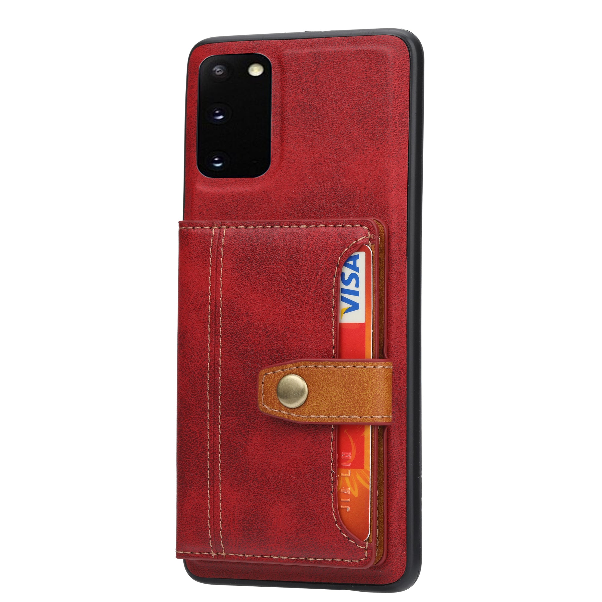 PU Leather Coated TPU Case [Card Slots] [Kickstand] for Samsung Galaxy S20 FE 4G/FE 5G/S20 Lite/S20 FE 2022  - Red