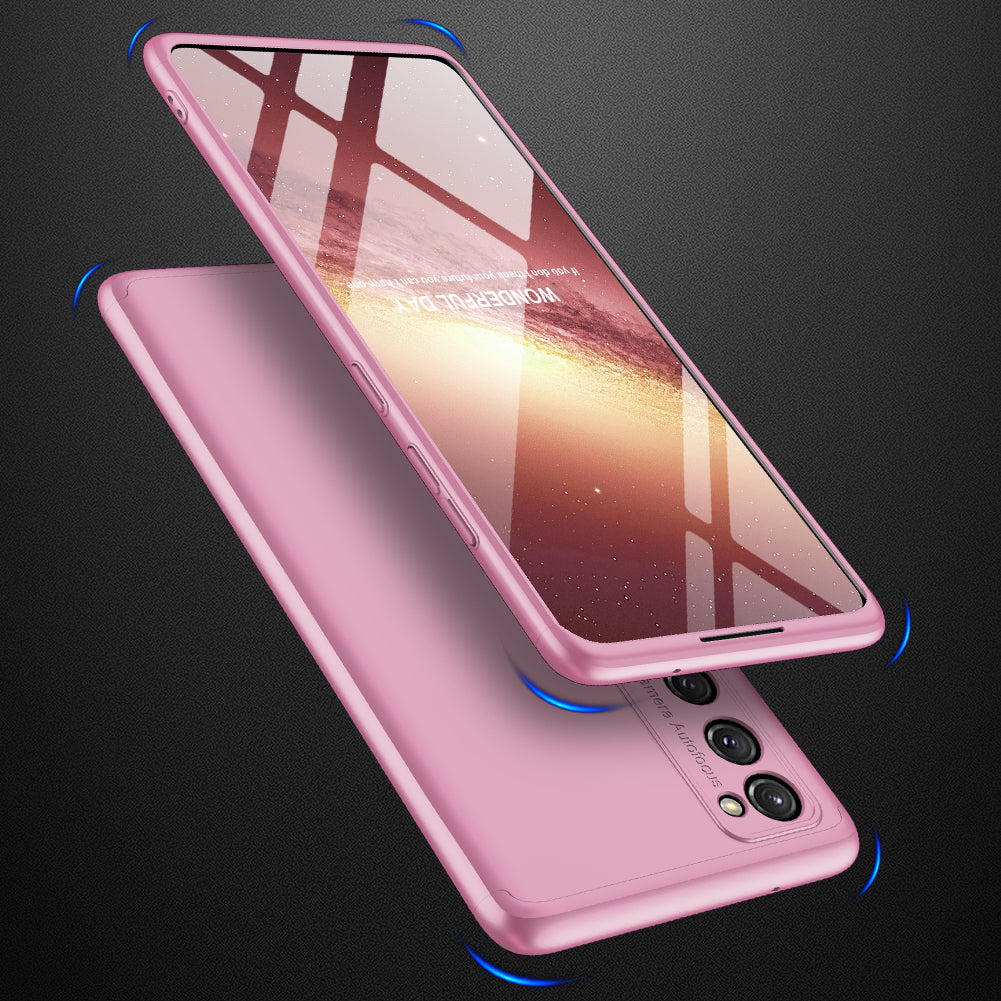 GKK Detachable 3-Piece Design Matte Finish Full Coverage PC Protective Shell Case for Samsung Galaxy S20 FE 4G/FE 5G/S20 Lite/S20 FE 2022  - Rose Gold