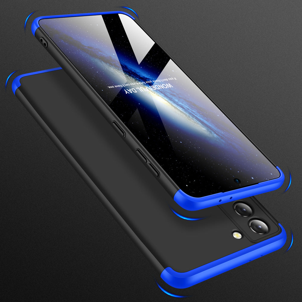 GKK Detachable 3-Piece Design Matte Finish Full Coverage PC Protective Shell Case for Samsung Galaxy S20 FE 4G/FE 5G/S20 Lite/S20 FE 2022  - Black / Blue