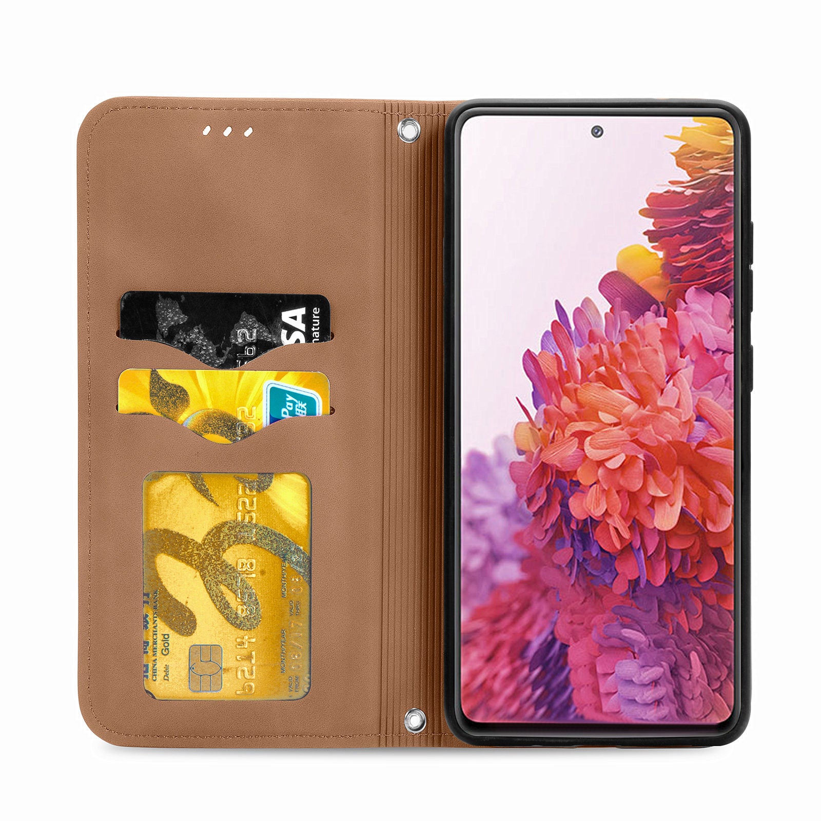 Auto-absorbed Vintage Style Leather Phone Case Cover for Samsung Galaxy S20 FE 4G/FE 5G/S20 Lite/S20 FE 2022  - Brown