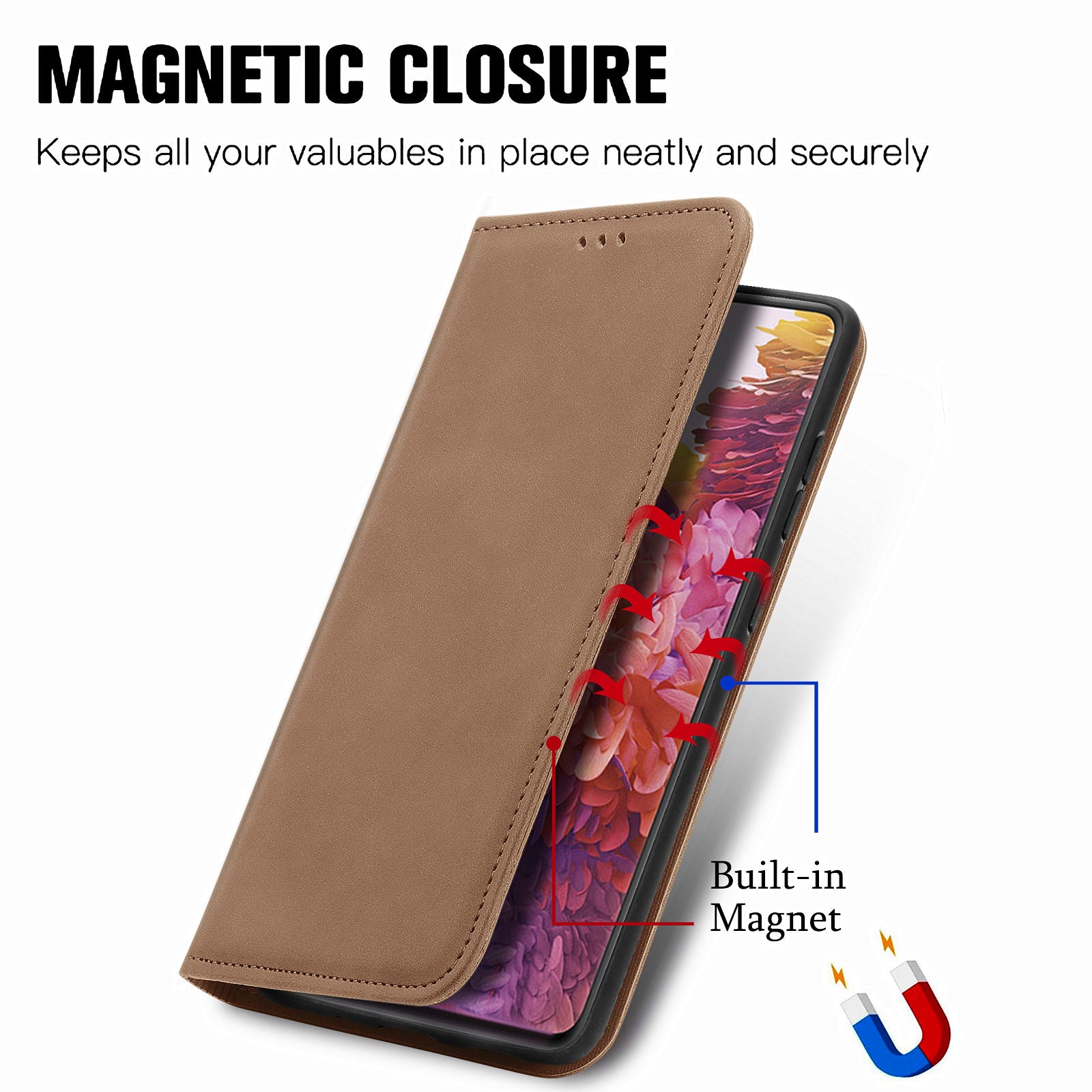 Auto-absorbed Vintage Style Leather Phone Case Cover for Samsung Galaxy S20 FE 4G/FE 5G/S20 Lite/S20 FE 2022  - Brown