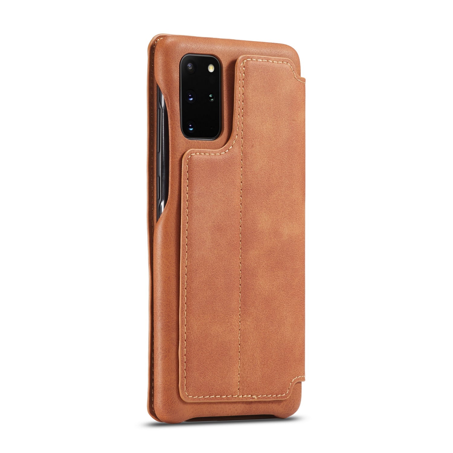 LC.IMEEKE Retro Style Leather Phone Case Cover with Card Holder for Samsung Galaxy S20 FE 4G/FE 5G/S20 Lite/S20 FE 2022 - Brown