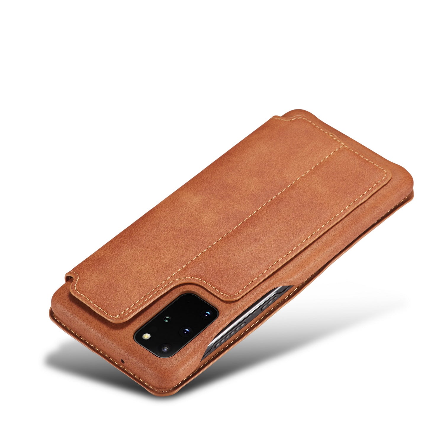 LC.IMEEKE Retro Style Leather Phone Case Cover with Card Holder for Samsung Galaxy S20 FE 4G/FE 5G/S20 Lite/S20 FE 2022 - Brown