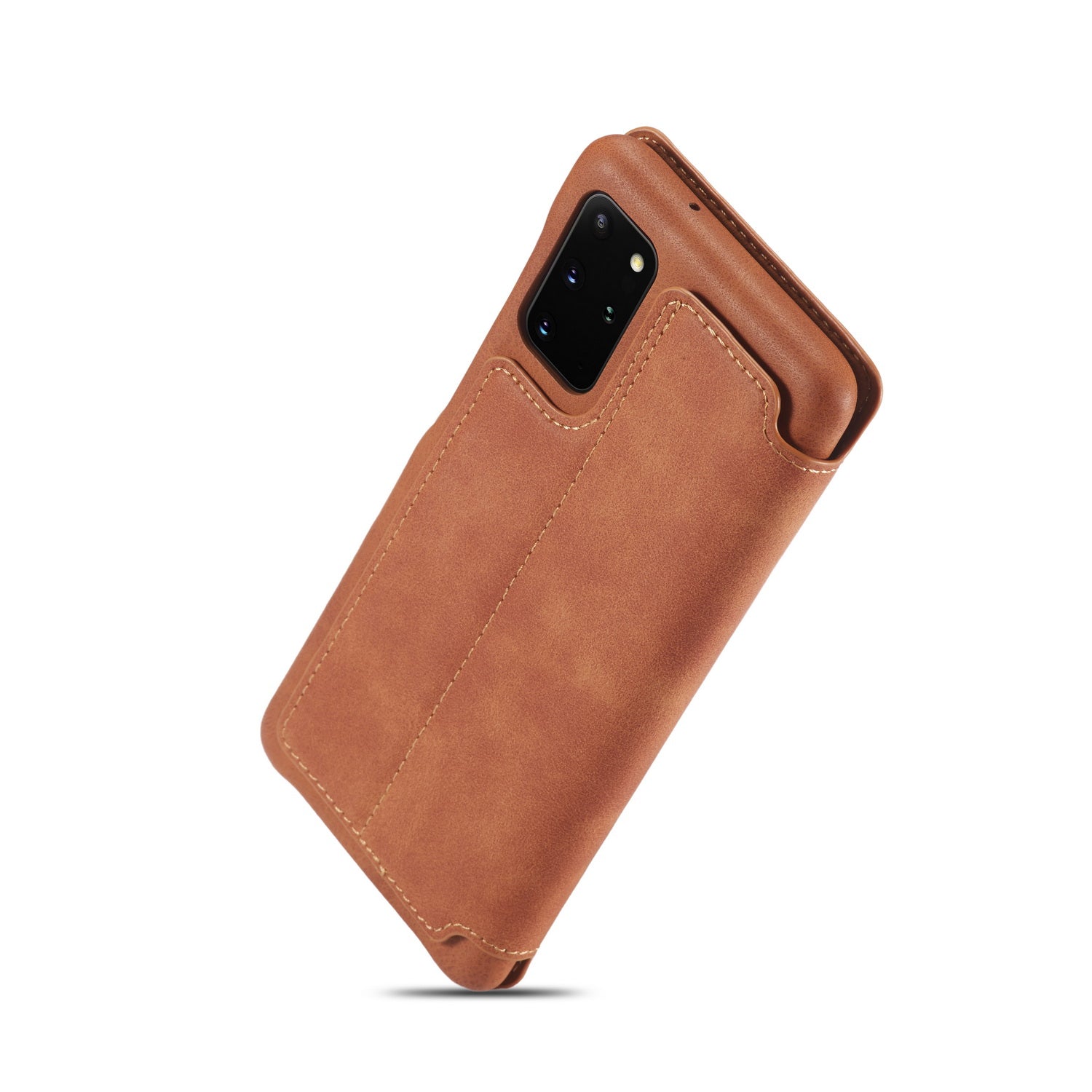 LC.IMEEKE Retro Style Leather Phone Case Cover with Card Holder for Samsung Galaxy S20 FE 4G/FE 5G/S20 Lite/S20 FE 2022 - Brown