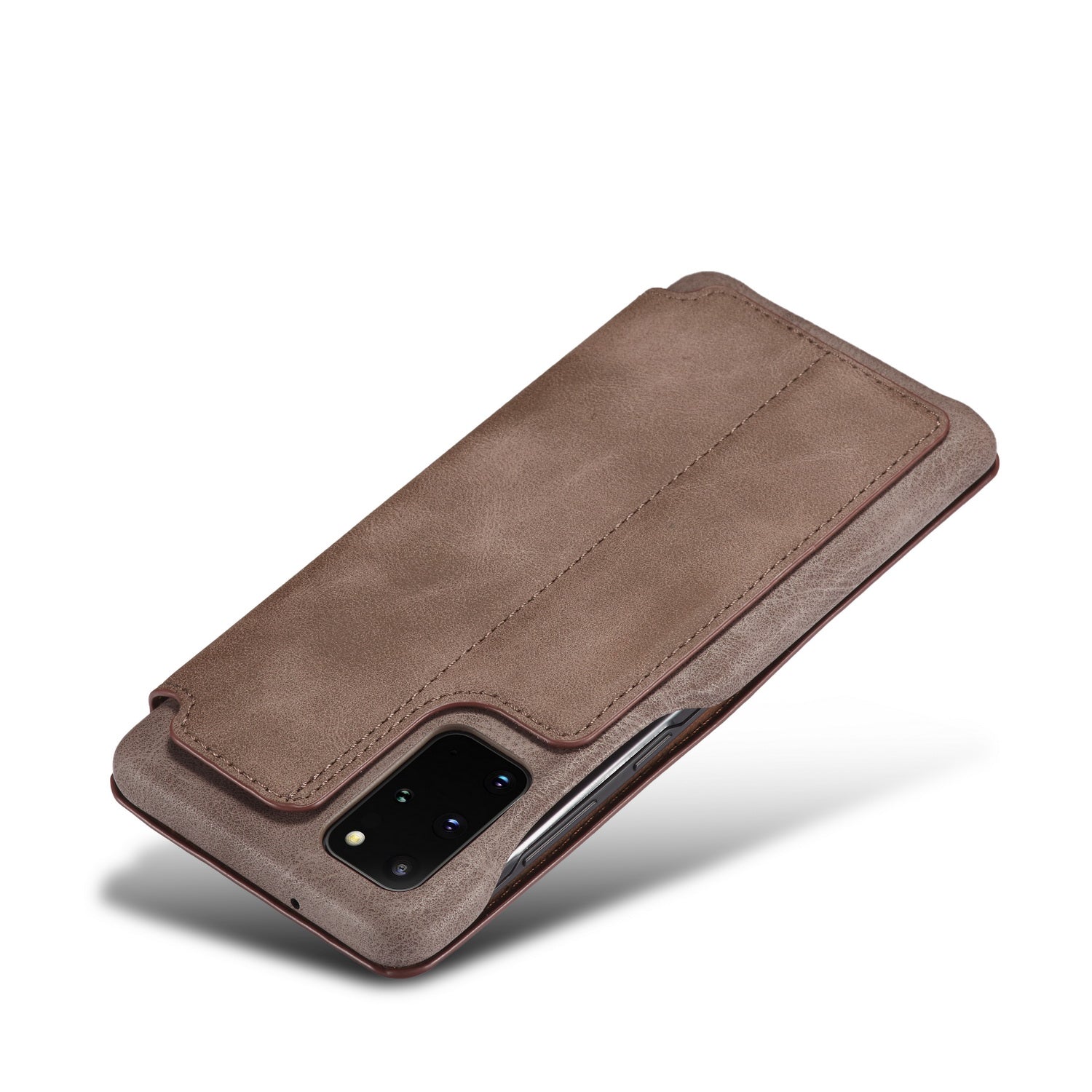 LC.IMEEKE Retro Style Leather Phone Case Cover with Card Holder for Samsung Galaxy S20 FE 4G/FE 5G/S20 Lite/S20 FE 2022 - Coffee