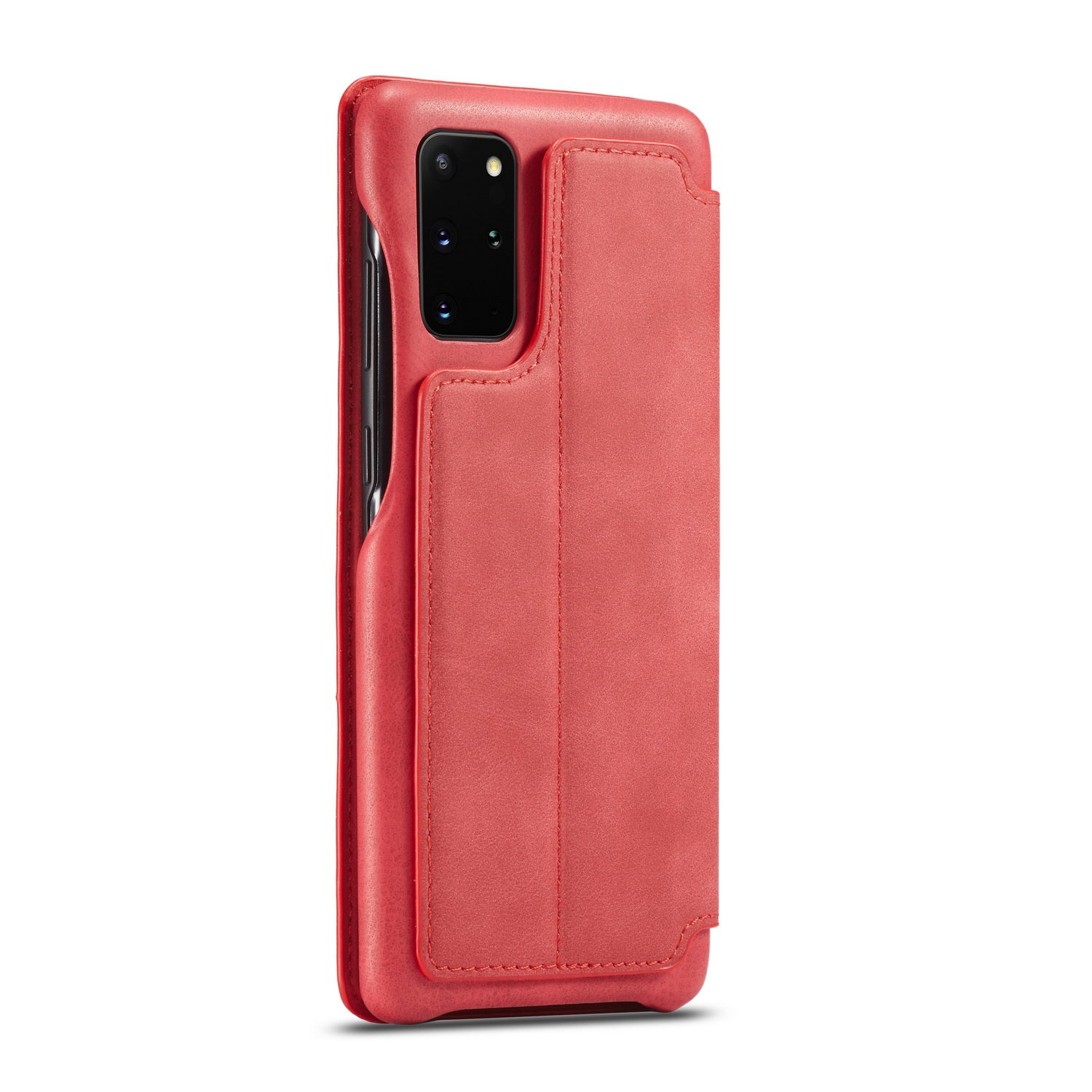 LC.IMEEKE Retro Style Leather Phone Case Cover with Card Holder for Samsung Galaxy S20 FE 4G/FE 5G/S20 Lite/S20 FE 2022 - Red