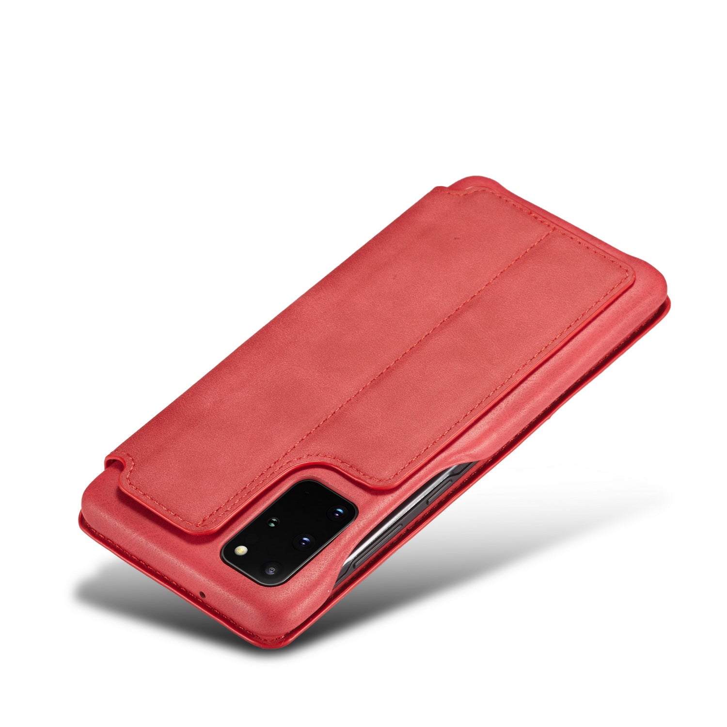 LC.IMEEKE Retro Style Leather Phone Case Cover with Card Holder for Samsung Galaxy S20 FE 4G/FE 5G/S20 Lite/S20 FE 2022 - Red