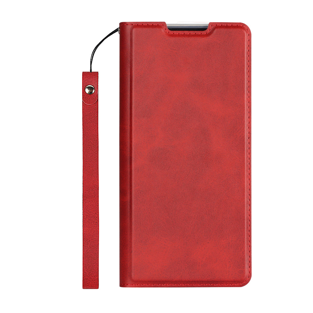 Card Slot Phone Cover Leather Stand Case with Strap for Samsung Galaxy S20 FE/S20 Fan Edition/S20 FE 5G/S20 Fan Edition 5G - Red