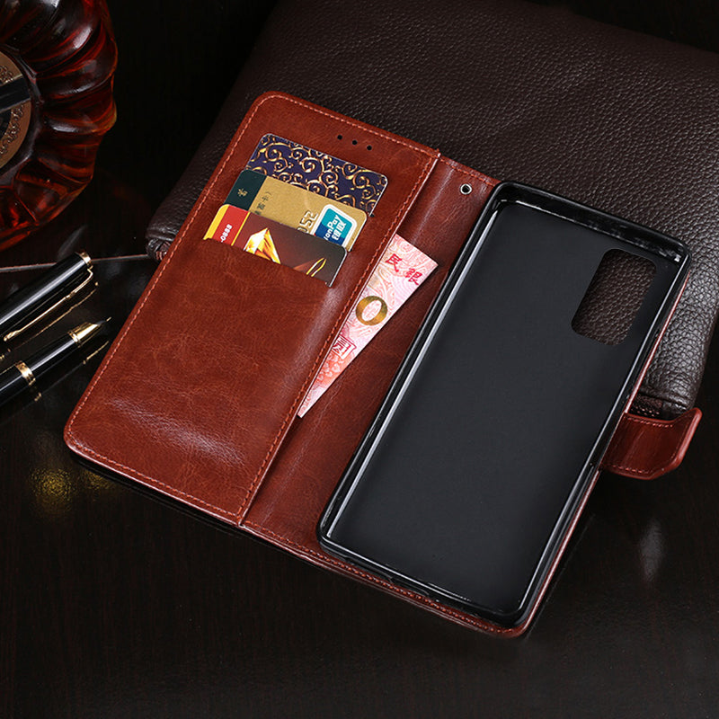 IDEWEI Wallet Design Crazy Horse Texture Leather Mobile Casing for Samsung Galaxy S20 FE/S20 Fan Edition/S20 FE 5G/S20 Fan Edition 5G - Rose