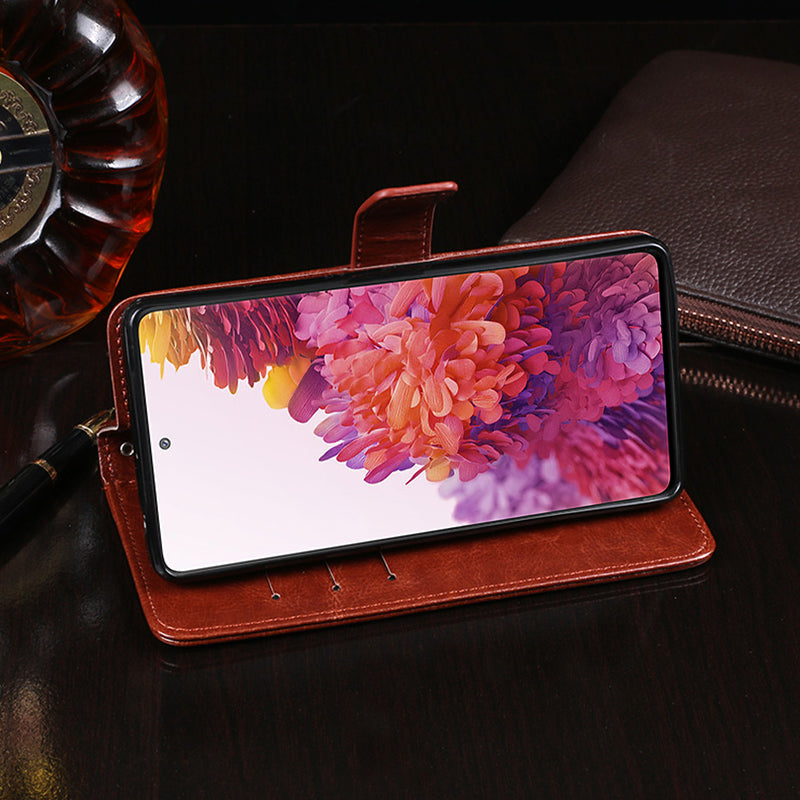 IDEWEI Wallet Design Crazy Horse Texture Leather Mobile Casing for Samsung Galaxy S20 FE/S20 Fan Edition/S20 FE 5G/S20 Fan Edition 5G - Rose