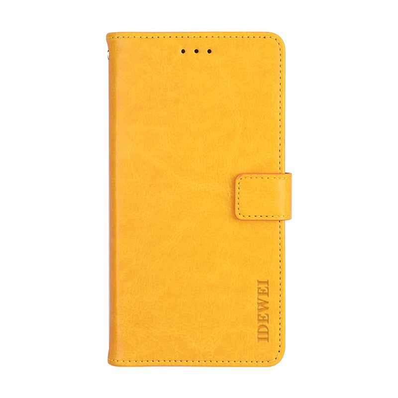 IDEWEI Wallet Design Crazy Horse Texture Leather Mobile Casing for Samsung Galaxy S20 FE/S20 Fan Edition/S20 FE 5G/S20 Fan Edition 5G - Yellow