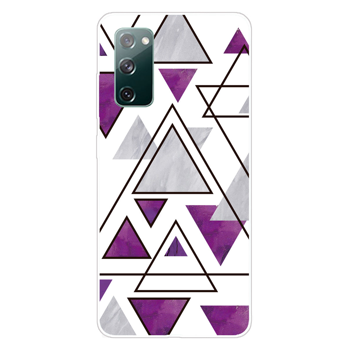 Triangle Marble Pattern Soft TPU Shockproof Phone Back Cover Case for Samsung Galaxy S20 FE/S20 FE 5G/S20 Lite/S20 FE 2022 - Style B