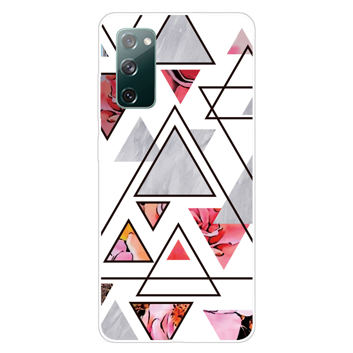 Triangle Marble Pattern Soft TPU Shockproof Phone Back Cover Case for Samsung Galaxy S20 FE/S20 FE 5G/S20 Lite/S20 FE 2022 - Style C