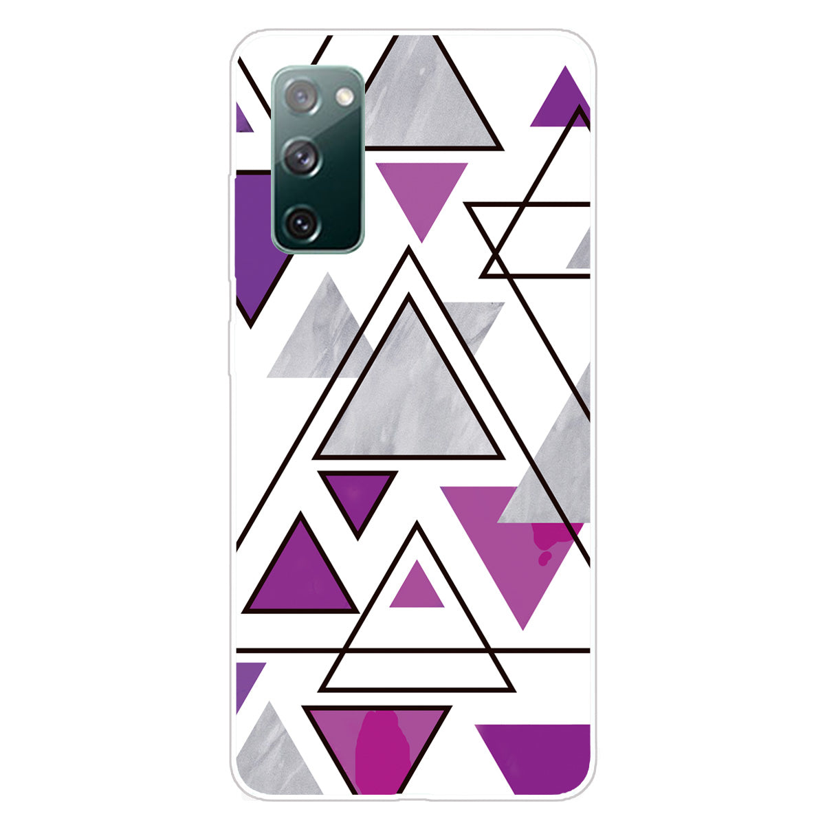 Triangle Marble Pattern Soft TPU Shockproof Phone Back Cover Case for Samsung Galaxy S20 FE/S20 FE 5G/S20 Lite/S20 FE 2022 - Style E