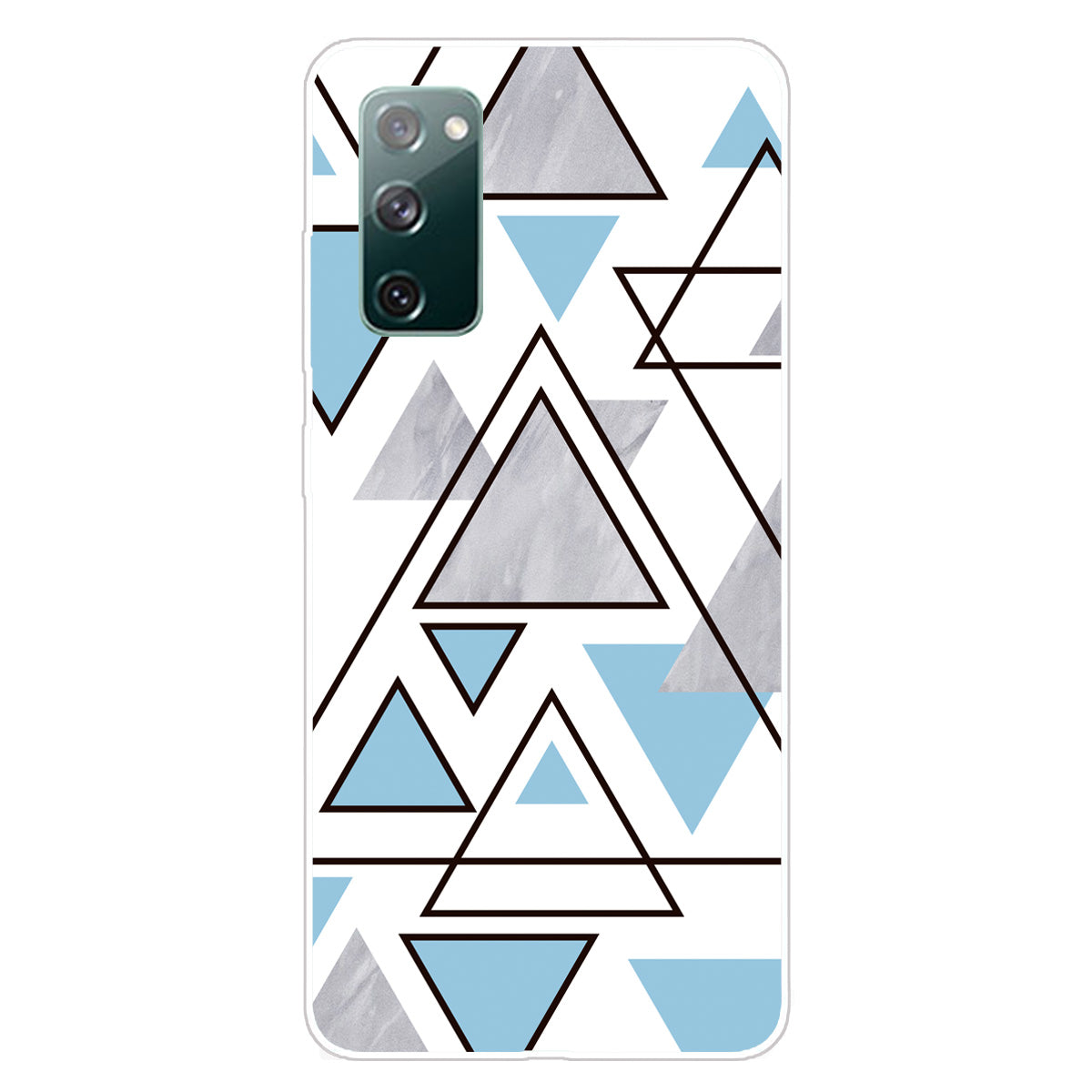 Triangle Marble Pattern Soft TPU Shockproof Phone Back Cover Case for Samsung Galaxy S20 FE/S20 FE 5G/S20 Lite/S20 FE 2022 - Style H