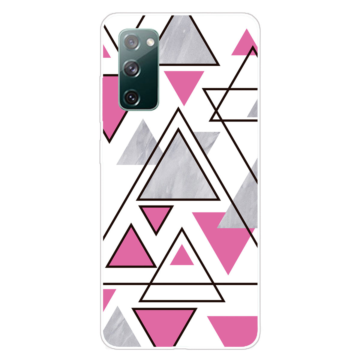 Triangle Marble Pattern Soft TPU Shockproof Phone Back Cover Case for Samsung Galaxy S20 FE/S20 FE 5G/S20 Lite/S20 FE 2022 - Style I