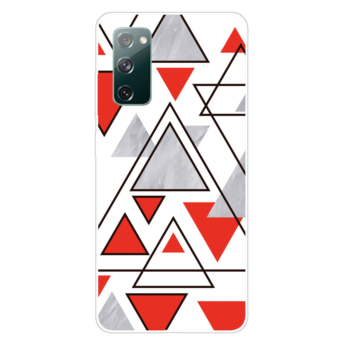 Triangle Marble Pattern Soft TPU Shockproof Phone Back Cover Case for Samsung Galaxy S20 FE/S20 FE 5G/S20 Lite/S20 FE 2022 - Style K