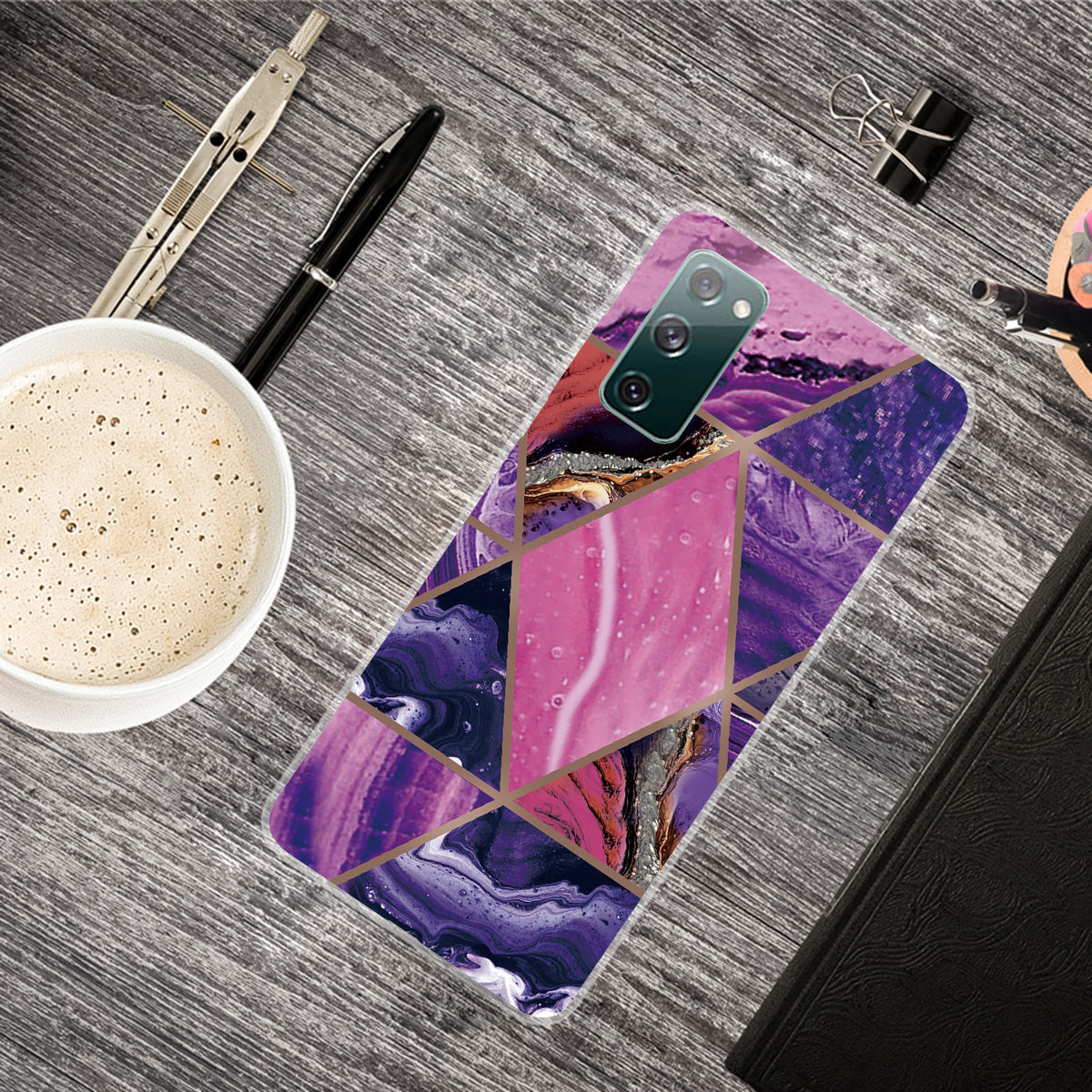 Soft TPU Shockproof Marble Pattern Phone Back Cover Case for Samsung Galaxy S20 FE/S20 FE 5G/S20 Lite/S20 FE 2022 - Style B