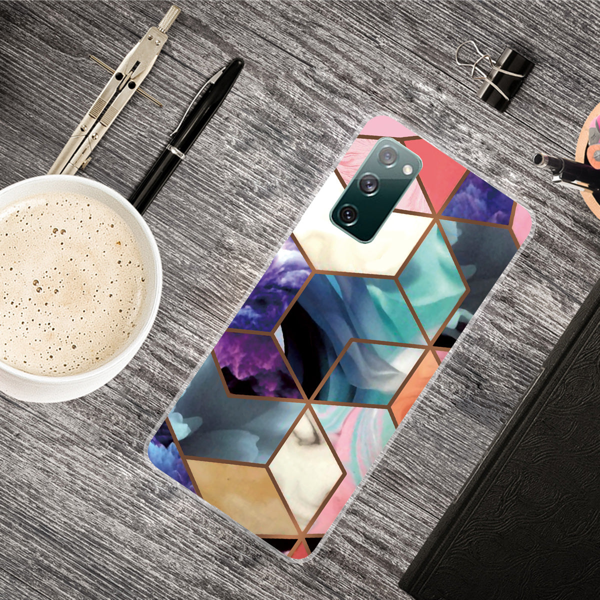 Soft TPU Shockproof Marble Pattern Phone Back Cover Case for Samsung Galaxy S20 FE/S20 FE 5G/S20 Lite/S20 FE 2022 - Style F