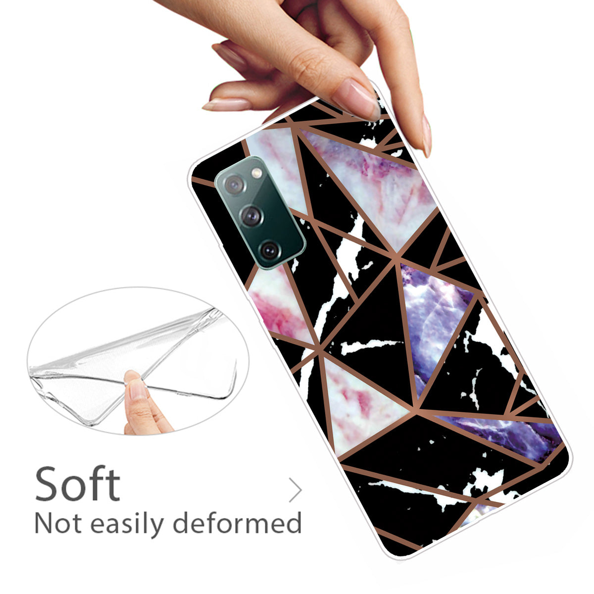 Soft TPU Shockproof Marble Pattern Phone Back Cover Case for Samsung Galaxy S20 FE/S20 FE 5G/S20 Lite/S20 FE 2022 - Style I