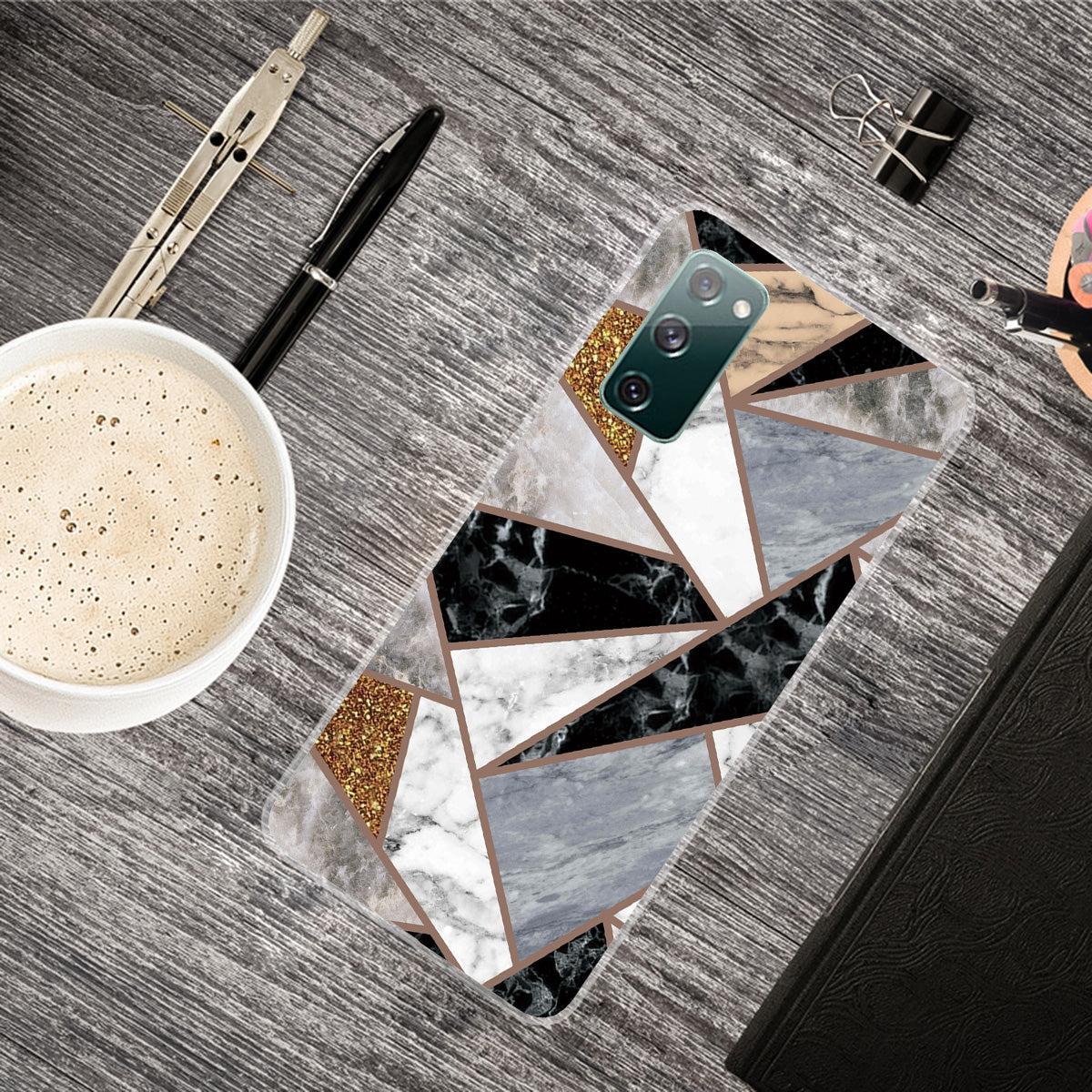 Soft TPU Shockproof Marble Pattern Phone Back Cover Case for Samsung Galaxy S20 FE/S20 FE 5G/S20 Lite/S20 FE 2022 - Style N