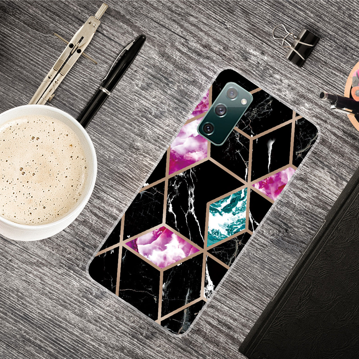 Soft TPU Shockproof Marble Pattern Phone Back Cover Case for Samsung Galaxy S20 FE/S20 FE 5G/S20 Lite/S20 FE 2022 - Style P