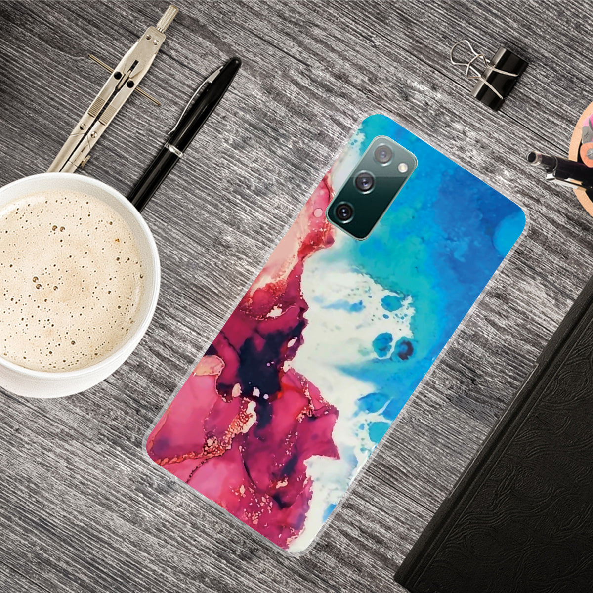 Soft TPU Shockproof Marble Pattern Phone Back Cover Case for Samsung Galaxy S20 FE/S20 FE 5G/S20 Lite/S20 FE 2022 - Style T