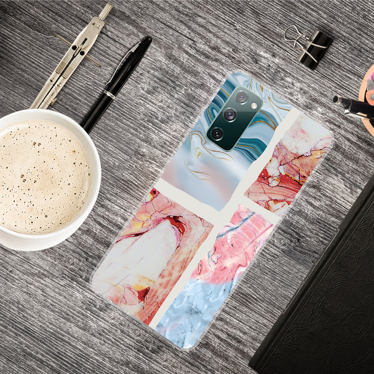 Soft TPU Shockproof Marble Pattern Phone Back Cover Case for Samsung Galaxy S20 FE/S20 FE 5G/S20 Lite/S20 FE 2022 - Style U