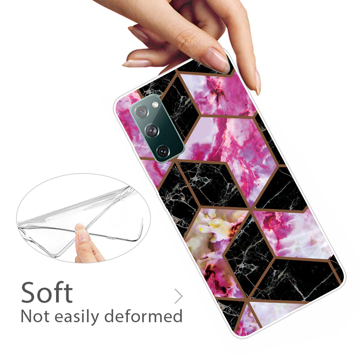 Soft TPU Shockproof Marble Pattern Phone Back Cover Case for Samsung Galaxy S20 FE/S20 FE 5G/S20 Lite/S20 FE 2022 - Style V