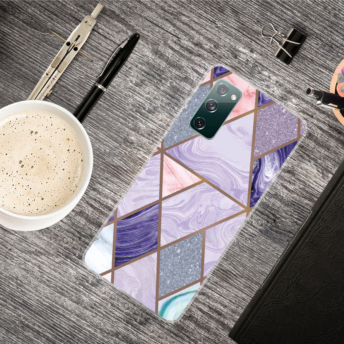 Soft TPU Shockproof Marble Pattern Phone Back Cover Case for Samsung Galaxy S20 FE/S20 Fan Edition/S20 FE 5G/S20 Fan Edition 5G/S20 Lite/S20 FE 2022 - Style C