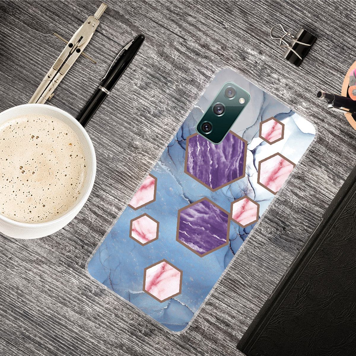 Soft TPU Shockproof Marble Pattern Phone Back Cover Case for Samsung Galaxy S20 FE/S20 Fan Edition/S20 FE 5G/S20 Fan Edition 5G/S20 Lite/S20 FE 2022 - Style J