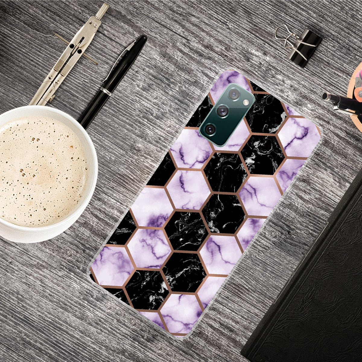 Soft TPU Shockproof Marble Pattern Phone Back Cover Case for Samsung Galaxy S20 FE/S20 Fan Edition/S20 FE 5G/S20 Fan Edition 5G/S20 Lite/S20 FE 2022 - Style R