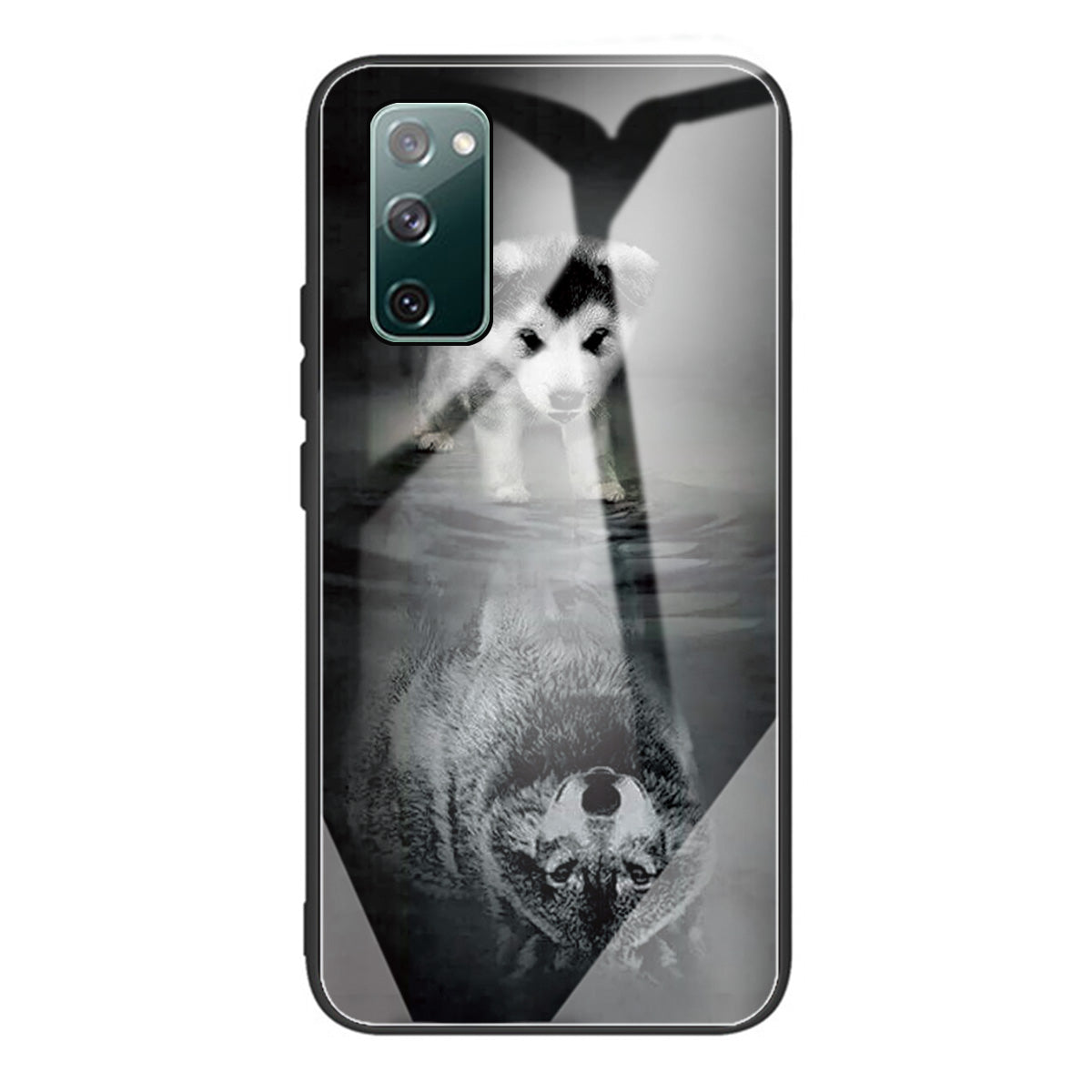 Pattern Printing Tempered Glass + TPU Case Phone Cover for Samsung Galaxy S20 FE/S20 FE 5G/S20 Lite/S20 FE 2022 Phone Shell - Two Wolves